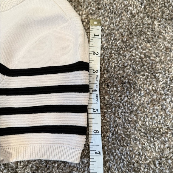 Talbots Petites Striped Bodice Fit And Flare Black And White Dress Medium - Picture 8 of 9